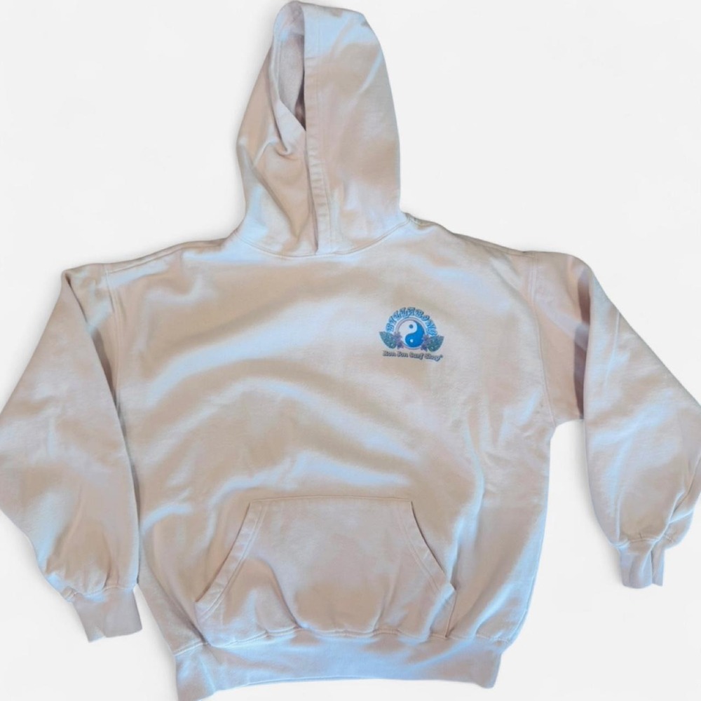 Billabong White Yin Yang Graphic Fleece Pullover Hoodie